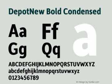 DepotNew-BoldCondensed Version 2.000 Font Sample