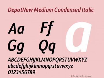 DepotNew-MedCondIta Version 2.000 Font Sample