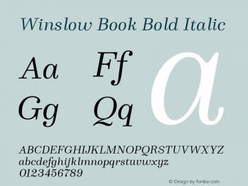 WinslowBook-Italic Version 1.000 Font Sample