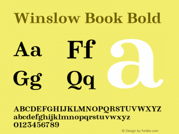 WinslowBook-Bold Version 1.000 Font Sample