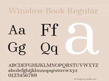 WinslowBook-Regular Version 1.000 Font Sample