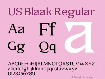 USBlaak-Regular Version 1.001 Font Sample
