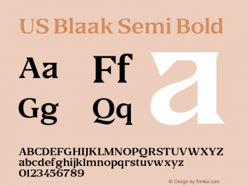 USBlaak-SemiBold Version 1.001 Font Sample