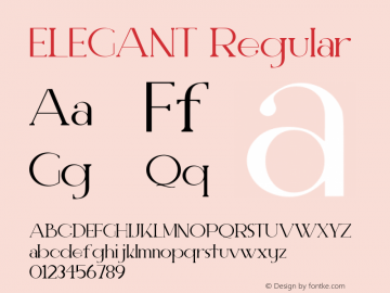 ELEGANT Version 1.00;March 12, 2019;FontCreator 11.5.0.2422 32-bit图片样张