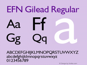 EFN Gilead Regular Version 2.0; 2000 Font Sample