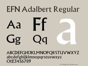 EFN Adalbert Regular Version 2.5; 2000 Font Sample