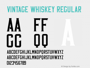 VintageWhiskey-Regular Version 1.00;February 26, 2019;FontCreator 11.5.0.2427 64-bit Font Sample