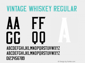 VintageWhiskey-Regular Version 1.00;February 26, 2019;FontCreator 11.5.0.2427 64-bit图片样张