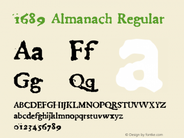 1689Almanach-Regular Version 1.00 Font Sample