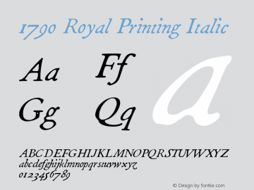 1790RoyalPrinting-Italic Version 1.00图片样张