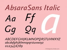 AbsaraSans-Italic Version 7.504图片样张