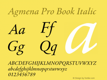 AgmenaPro-BookItalic Version 1.01;com.myfonts.linotype.agmena.book-italic.wfkit2.3Xec Font Sample