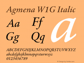 AgmenaW1G-Italic Version 1.00图片样张