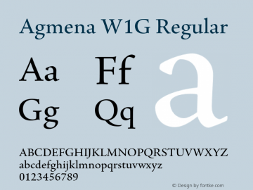 AgmenaW1G-Regular Version 1.00 Font Sample