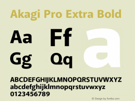 AkagiPro-ExtraBold Version 2.000 Font Sample