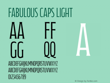 FabulousCaps-Light Version 1.000 Font Sample