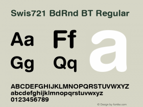 Swiss 721 Bold Rounded BT mfgpctt-v4.4 Dec 22 1998 Font Sample