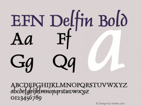 EFN Delfin Bold Version 2.0; 2000 Font Sample
