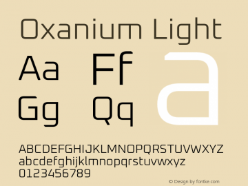 Oxanium Light Version 1.000 Font Sample