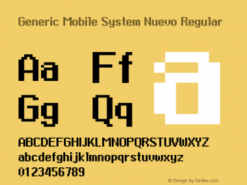 Generic Mobile System Nuevo 20190103.03 Font Sample