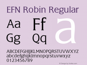 EFN Robin Regular Version 2.0; 2000 Font Sample