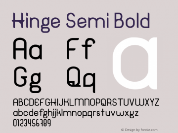Hinge Semi Bold Version 1.00;March 21, 2019;FontCreator 11.5.0.2422 64-bit图片样张