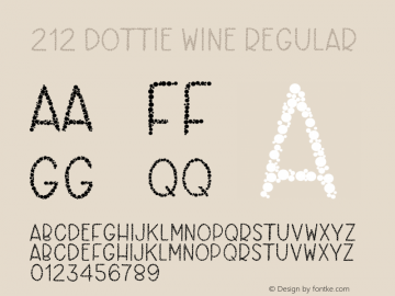 212 Dottie Wine Version 1.00;March 19, 2019;FontCreator 11.5.0.2430 64-bit图片样张