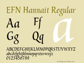 EFN Hannait Regular 1.000 Font Sample