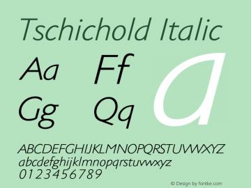 Tschichold-Italic Version 1.00 Font Sample