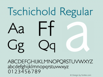 Tschichold-Regular Version 1.00 Font Sample