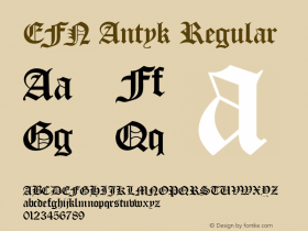 EFN Antyk Regular Version 2.0; 2000 Font Sample