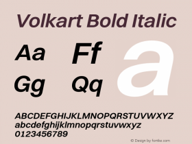 Volkart Bold Italic Version 1.001图片样张