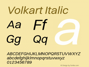 Volkart Italic Version 1.001图片样张