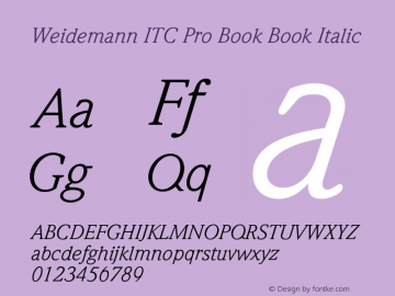 WeidemannITCPro-BookItalic Version 3.00图片样张