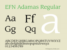 EFN Adamas Regular 1.000 Font Sample