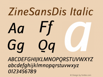 ZineSansDis-Italic Version 7.504图片样张