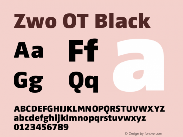 ZwoOT-Black Version 7.504 Font Sample