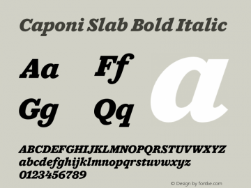 CaponiSlab-BoldItalic Version 1.100 Font Sample