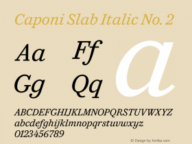 CaponiSlab-ItalicNo2 Version 1.100 Font Sample