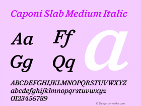 CaponiSlab-MediumItalic Version 1.100 Font Sample