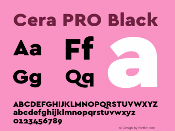 CeraPRO-Black Version 1.001 Font Sample