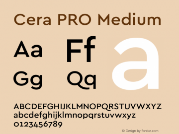 CeraPRO-Medium Version 1.001 Font Sample