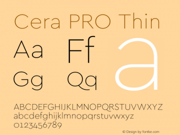 CeraPRO-Thin Version 1.001 Font Sample