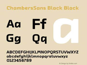 ChambersSansBlack Version 7.504 Font Sample