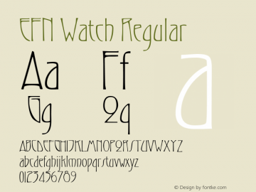 EFN Watch Regular Version 2.0; 2000 Font Sample