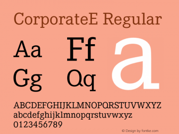 CorporateE Version 1.1 Font Sample