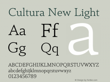 CulturaNew-Light Version 1.10 Font Sample