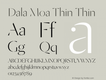 DalaMoaThin Version 1.001 2014 Font Sample