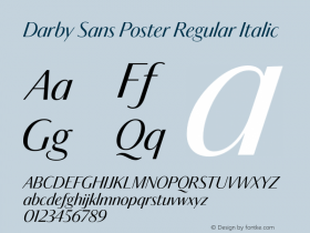 DarbySansPoster-RegularItalic Version 1.9 2015图片样张