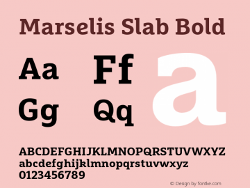 MarselisSlab-Bold Version 7.504 Font Sample